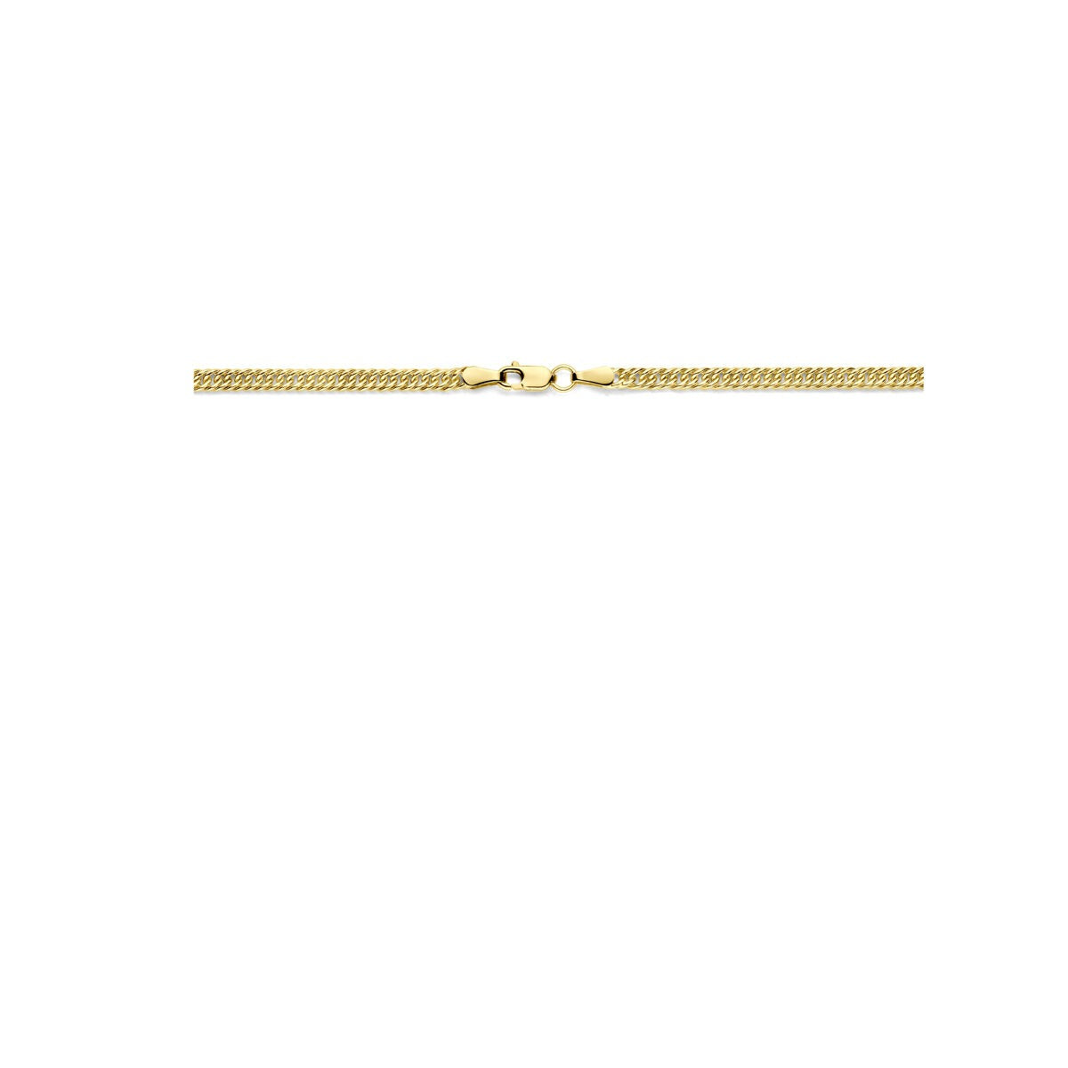 Collana gourmette in oro giallo 14k con anima in argento – 45cm