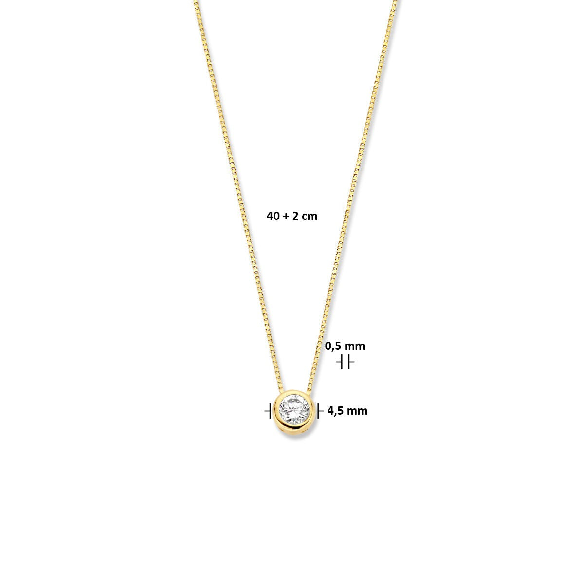 Collana d'oro con zircone – maglia veneziana 14k