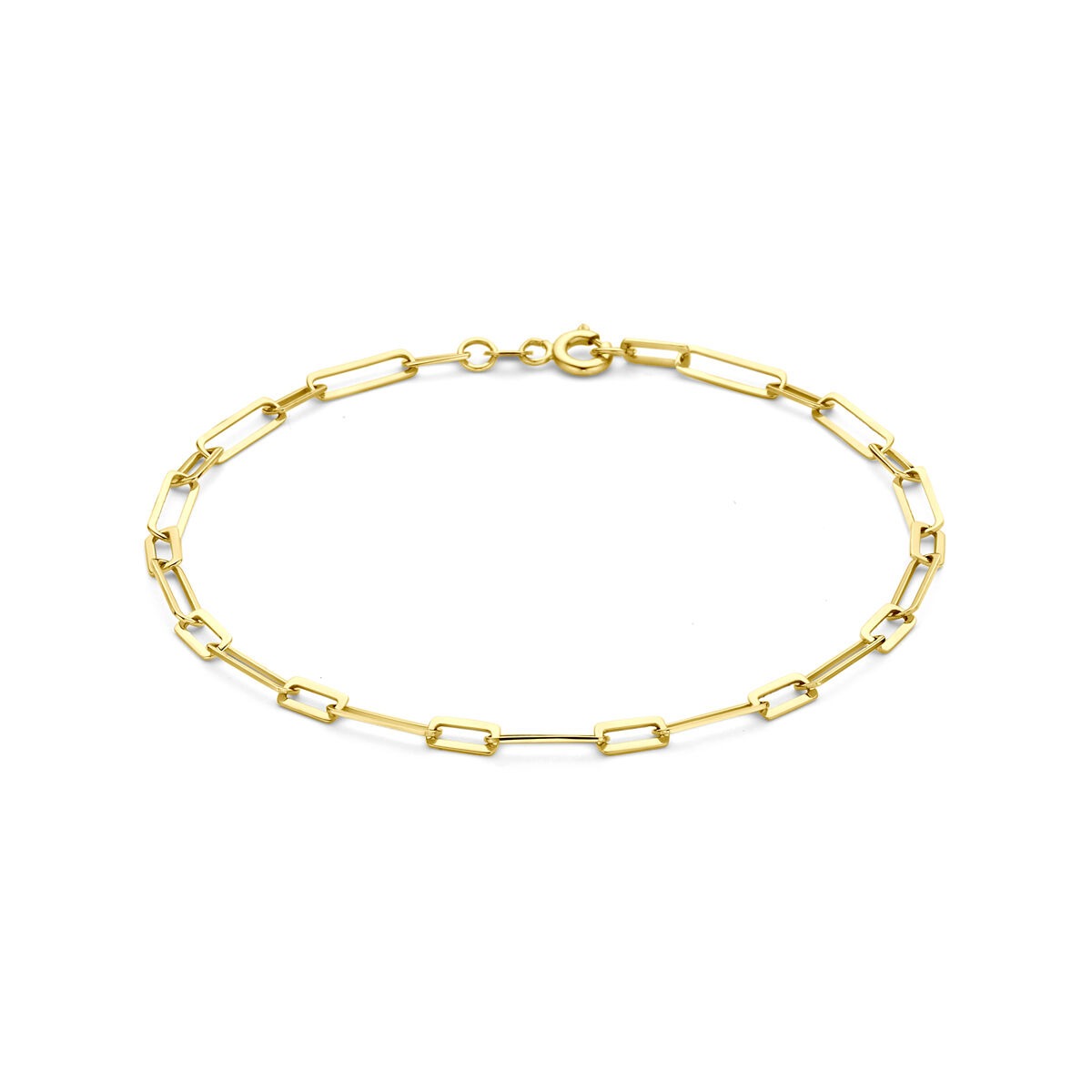 Bracciale in oro giallo 14k con maglie ad anello.