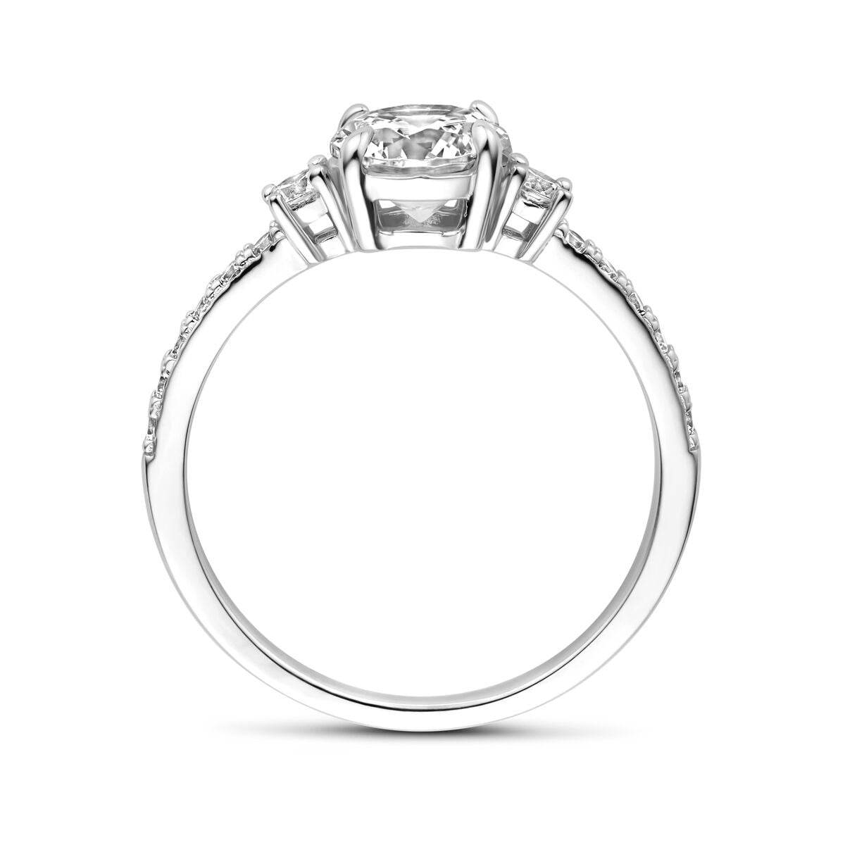 Anello in argento con zircone brillante – argento 925 rodiato, larghezza 6,5 mm