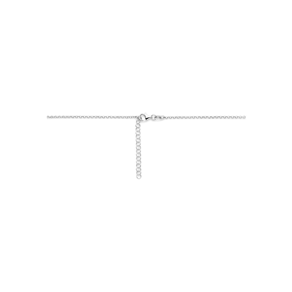 Collana per bambini in argento 925 rodiato con fiore e cuoricino
