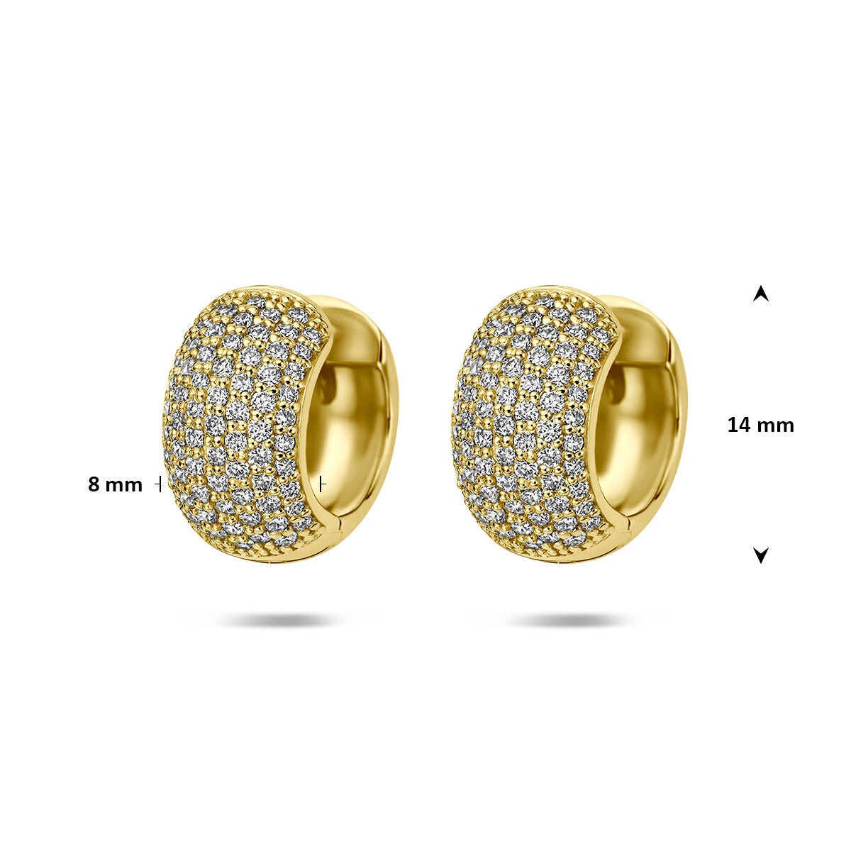 Orecchini a clip in oro giallo 14k con diamante lab grown