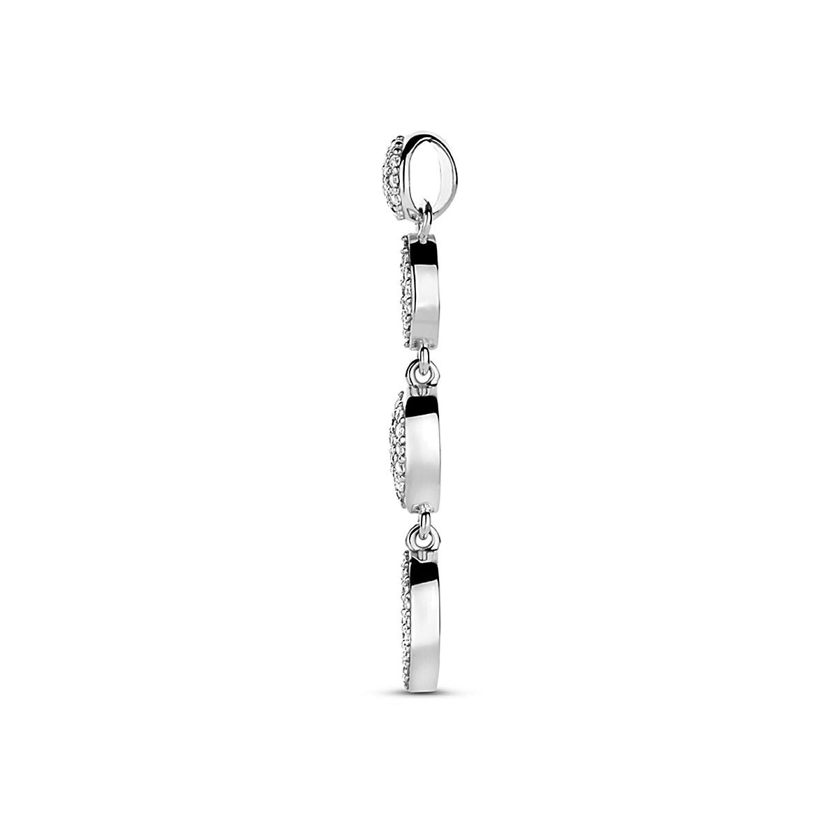 Ciondolo in argento con zirconia – argento 925 rodiato, 37 mm