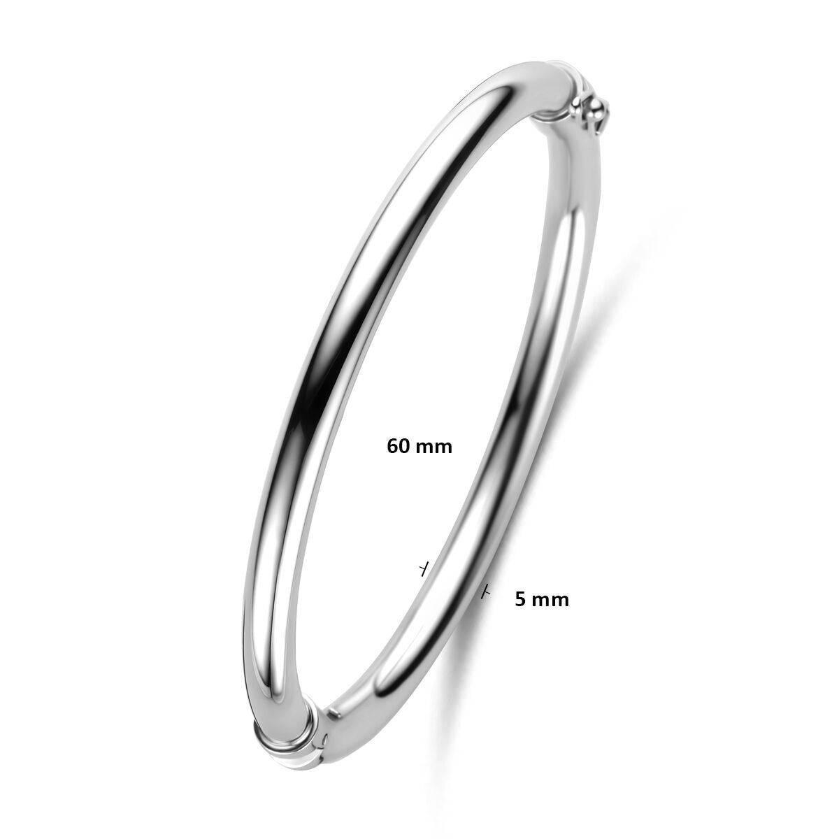 Bracciale bangle in argento rodiato da donna