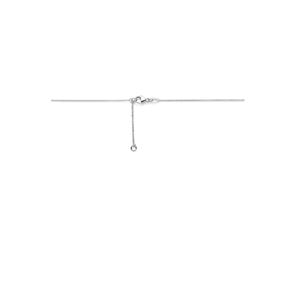 Collana in argento con zircone – argento 925 rodiato, 42-45 cm