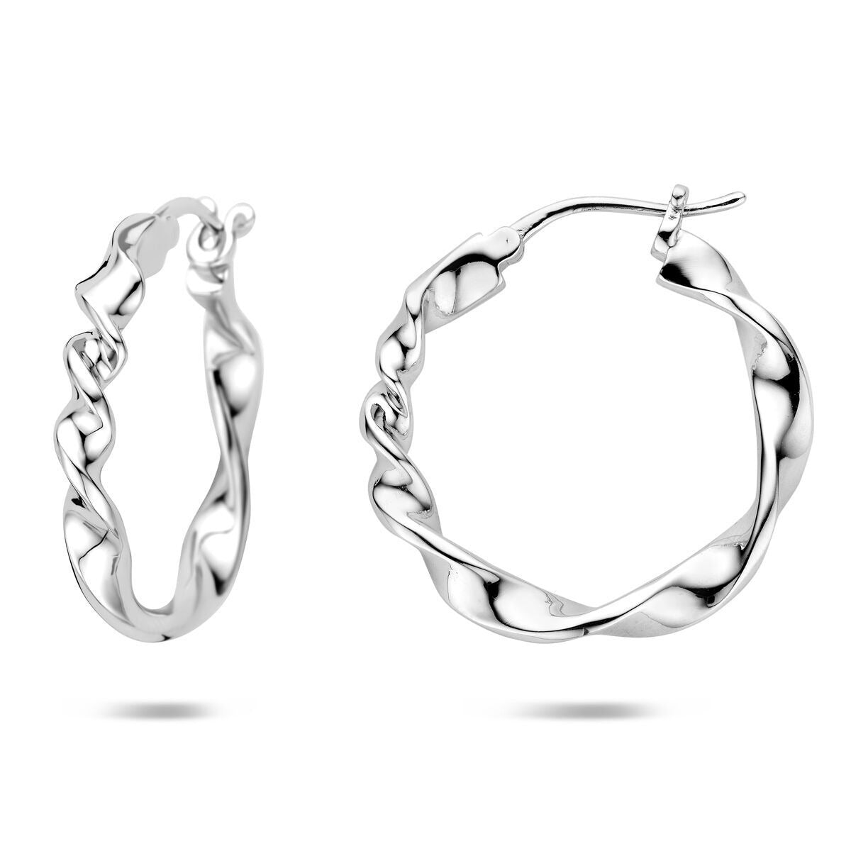 Orecchini a cerchio in argento da donna – rodiati 30 mm