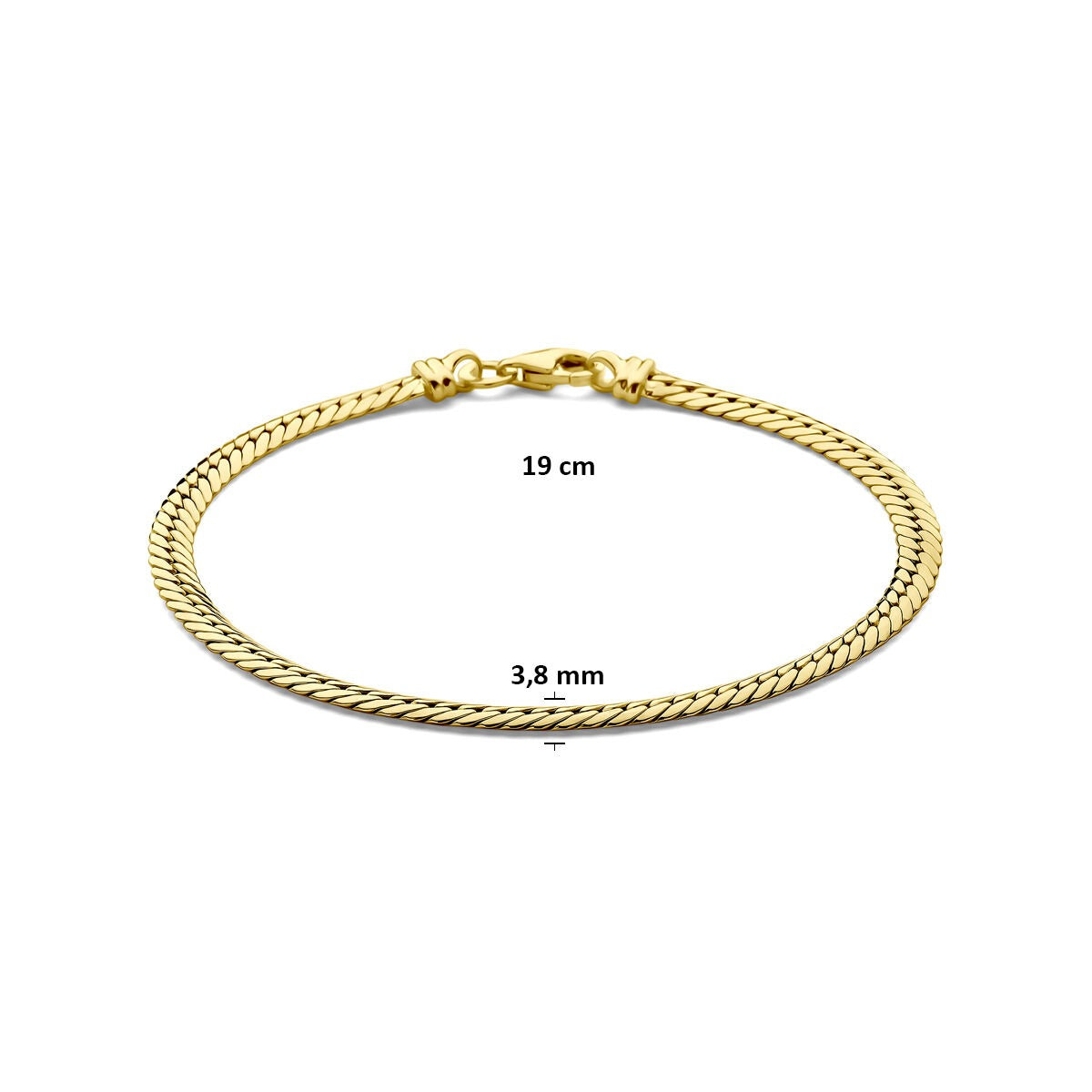 Bracciale gourmette in oro giallo 14k da donna