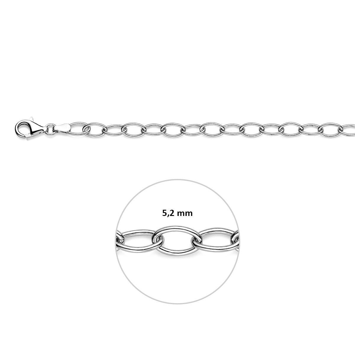 Bracciale ancora in argento 925 rodiato