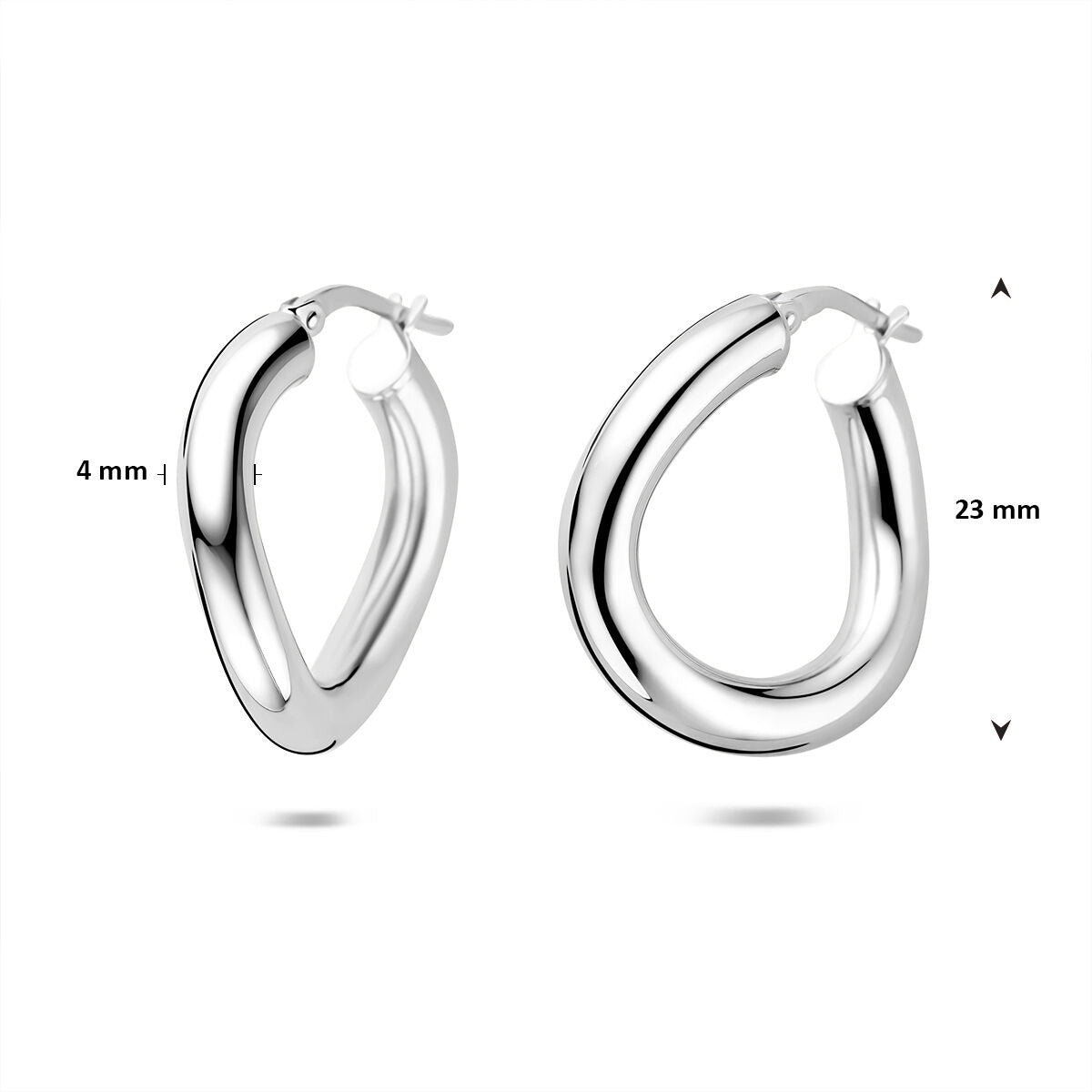 Orecchini a cerchio in argento – argento 925 rodiato