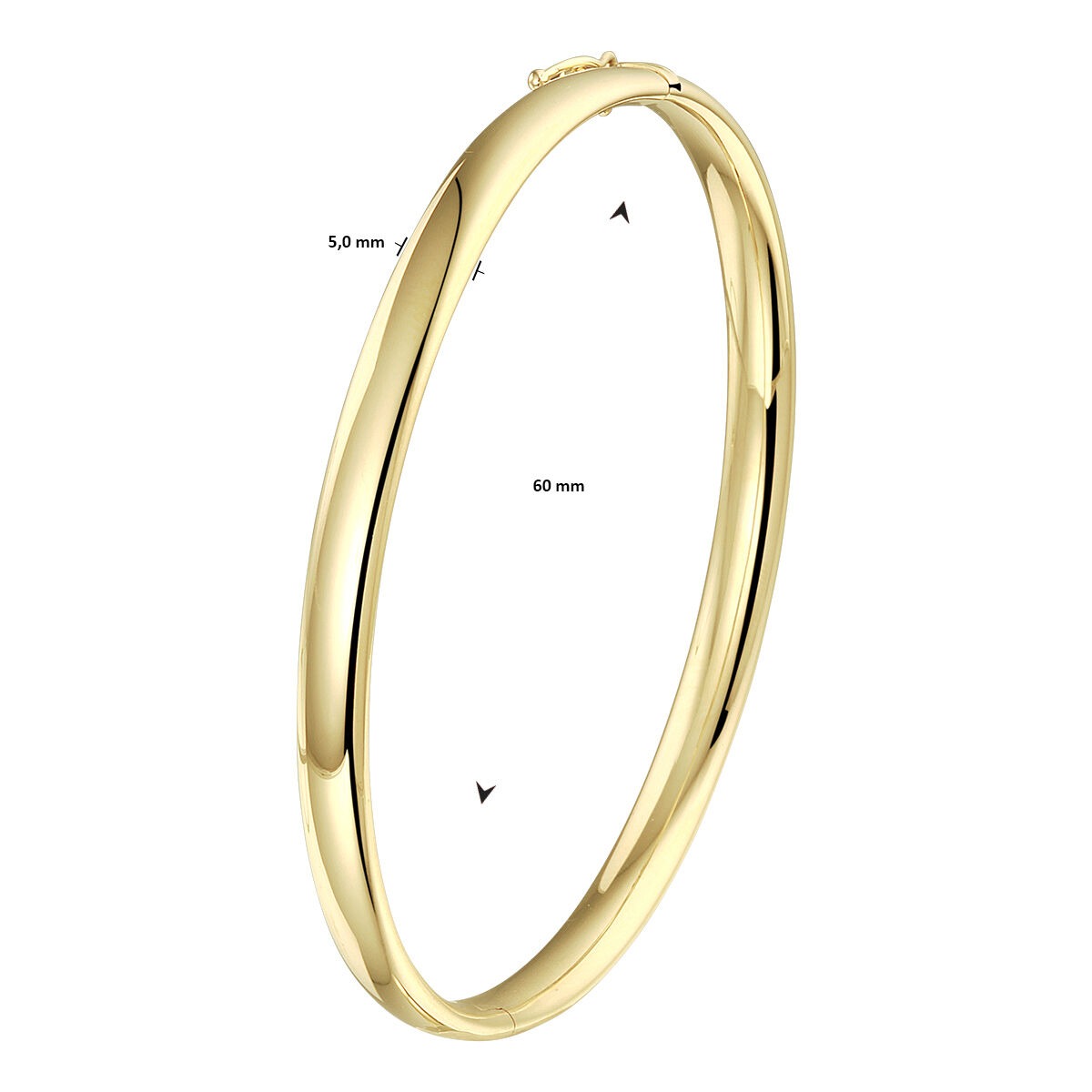 Bracciale Bangle in oro giallo 9k con chiusura a scatto