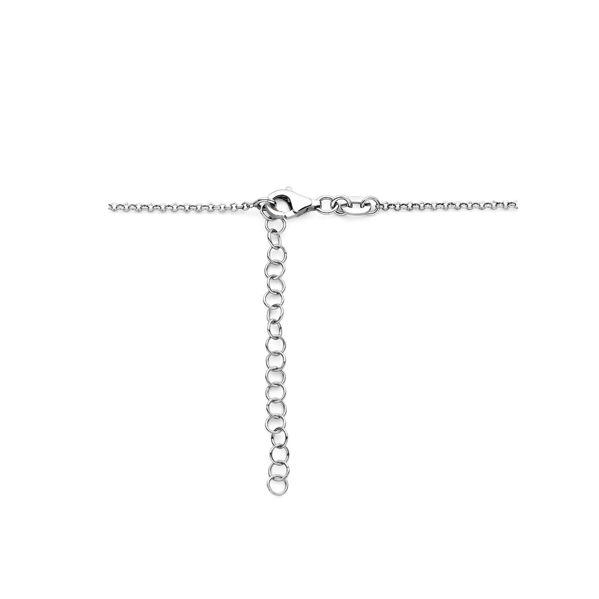 Collana da donna in argento con cuore – collier rodiato 40-45 cm
