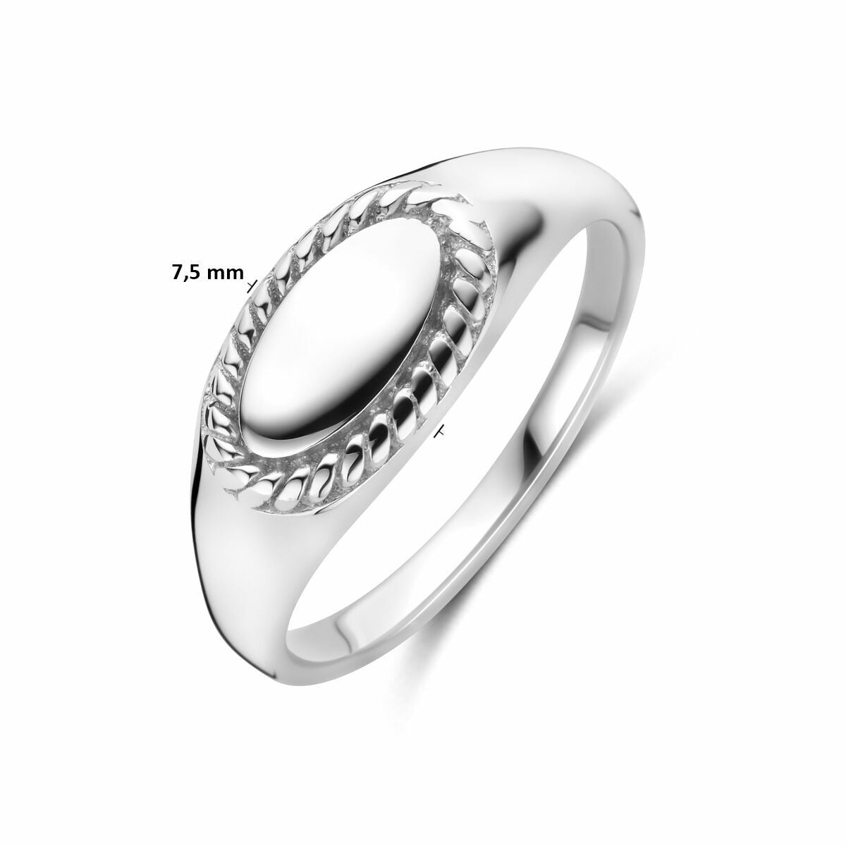Anello a sigillo da donna in argento – argento 925 rodiato