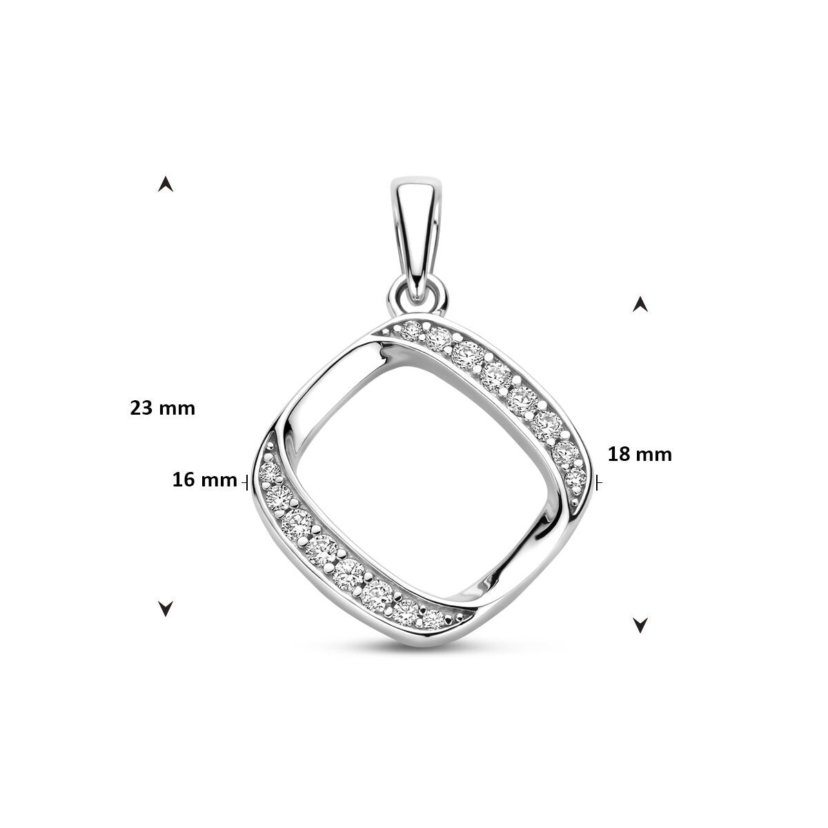 Ciondolo in argento con zirconi 925 rodiato – 23 mm
