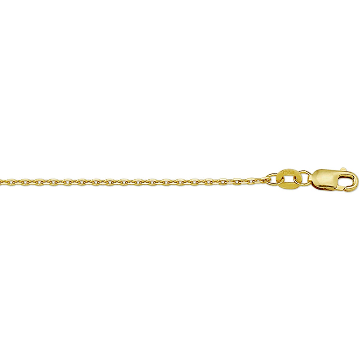 18k geelgouden ketting met anker schakels en een stevige karabijnsluiting.
