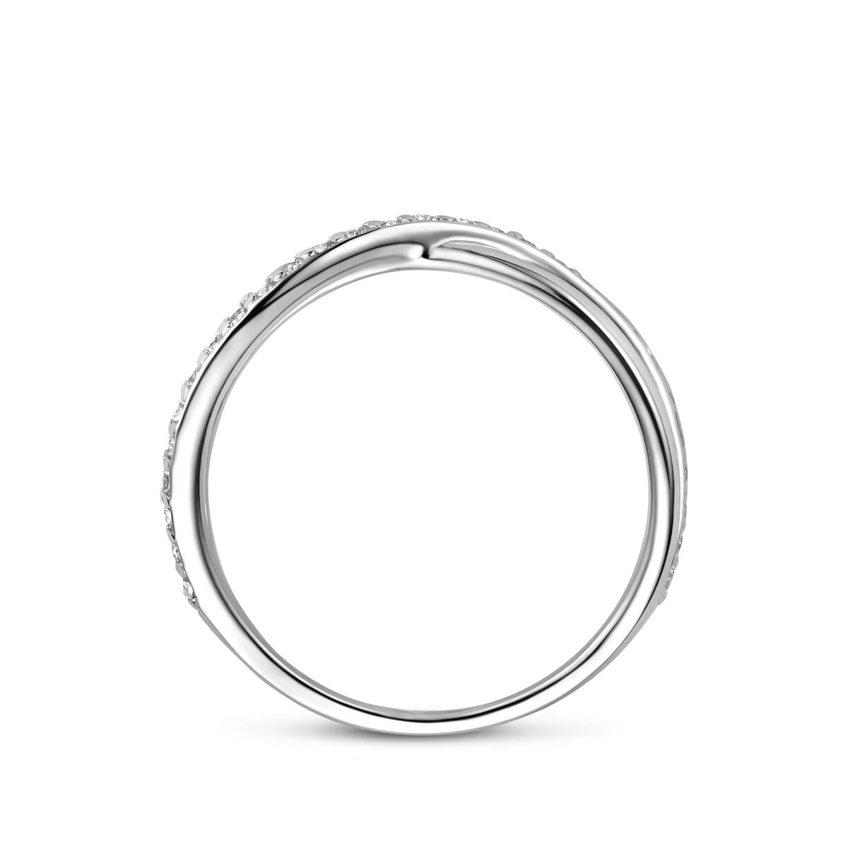 Anello in argento 925 rodiato con zirconia