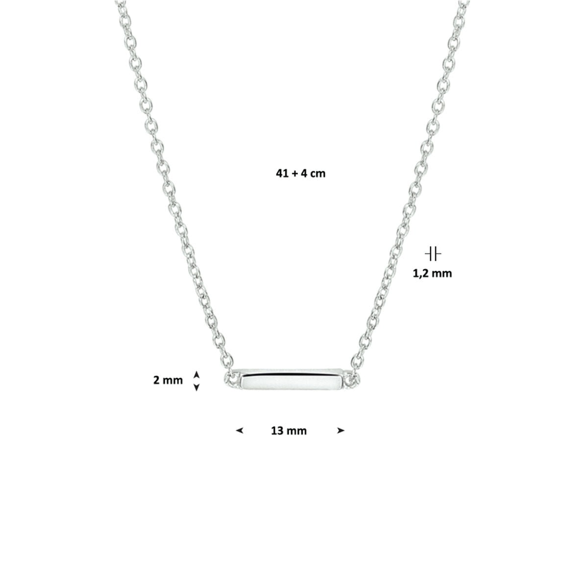 Collana in argento con barretta – argento 925 rodiato