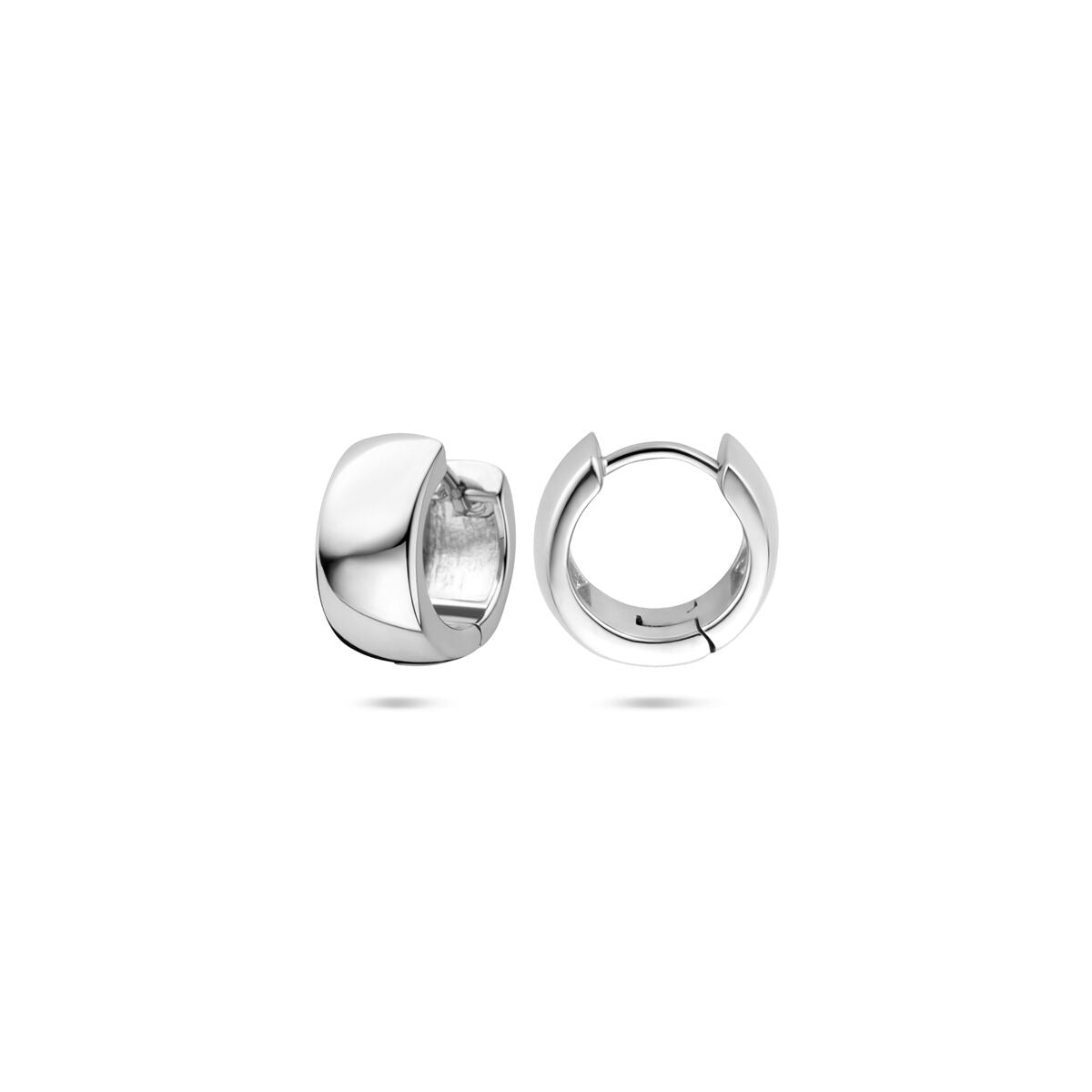 Orecchini a cerchio a scatto in argento – argento 925 rodiato, 10,5 x 6 mm