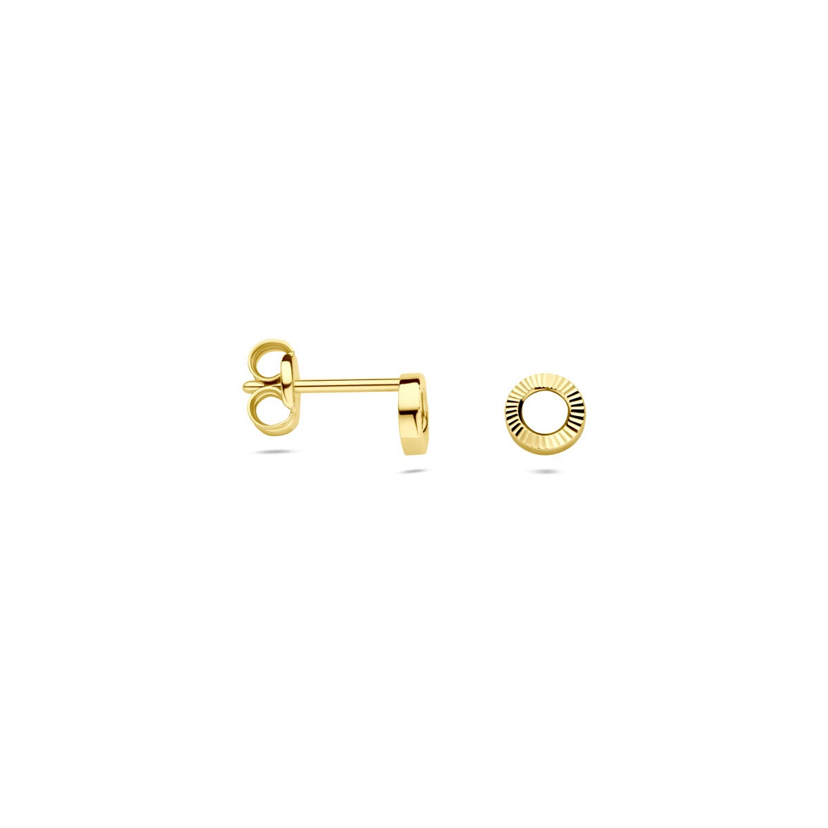 Orecchini a bottone in oro giallo 14k rotondi 4.5mm