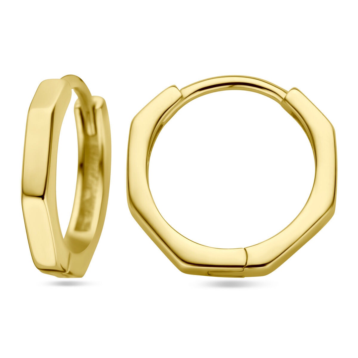 Orecchini a cerchio in argento placcato oro – 12x2 mm
