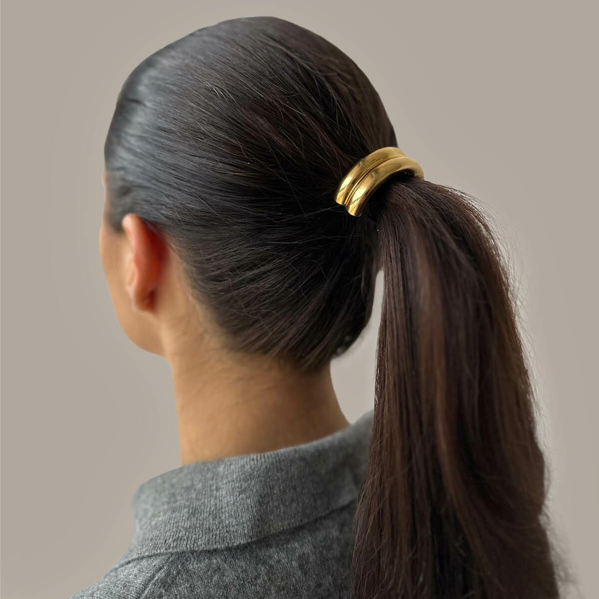 Hair cuff in acciaio con placcatura ionica color oro – 17 x 53 mm