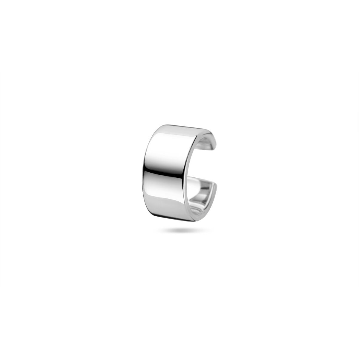 Ear cuff in argento rodiato 925, forma rettangolare, dimensioni 11x5.5 mm.