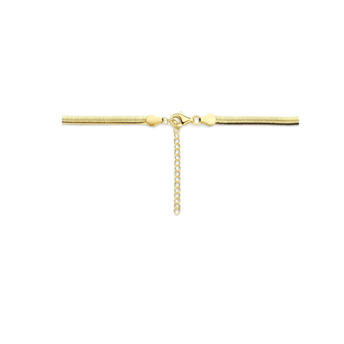 Collana gourmette placcata oro – argento 925 con placcatura in oro giallo, 4 mm