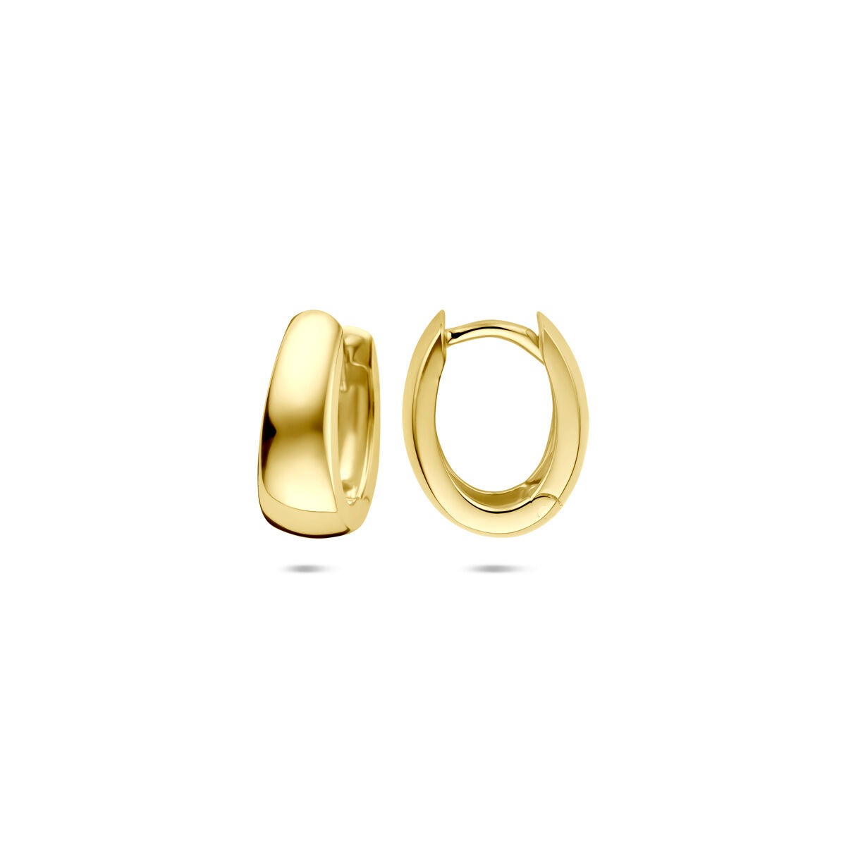 Orecchini a cerchio color oro giallo 9k – compatti e classici