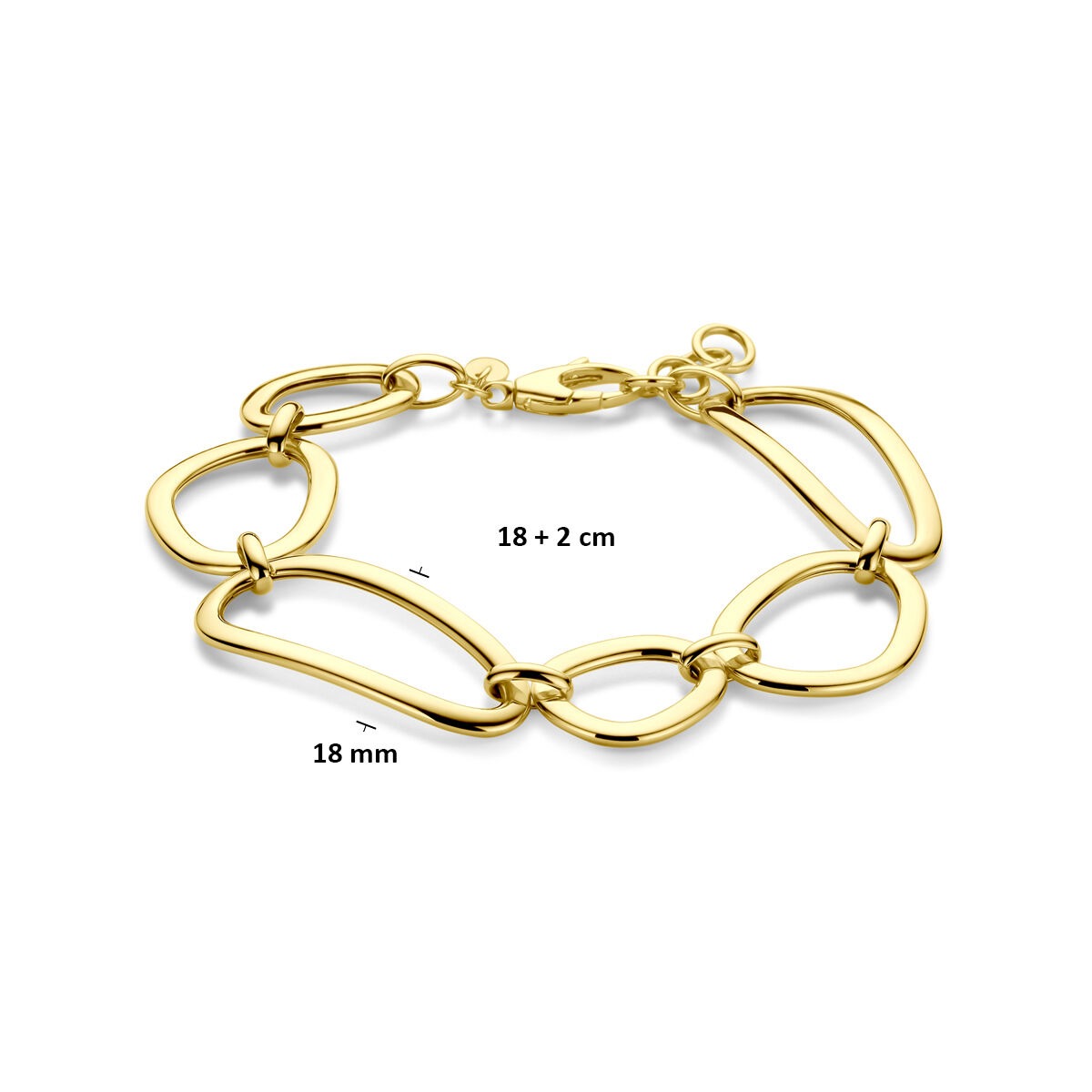 Bracciale da donna in oro 14k con maglia larga