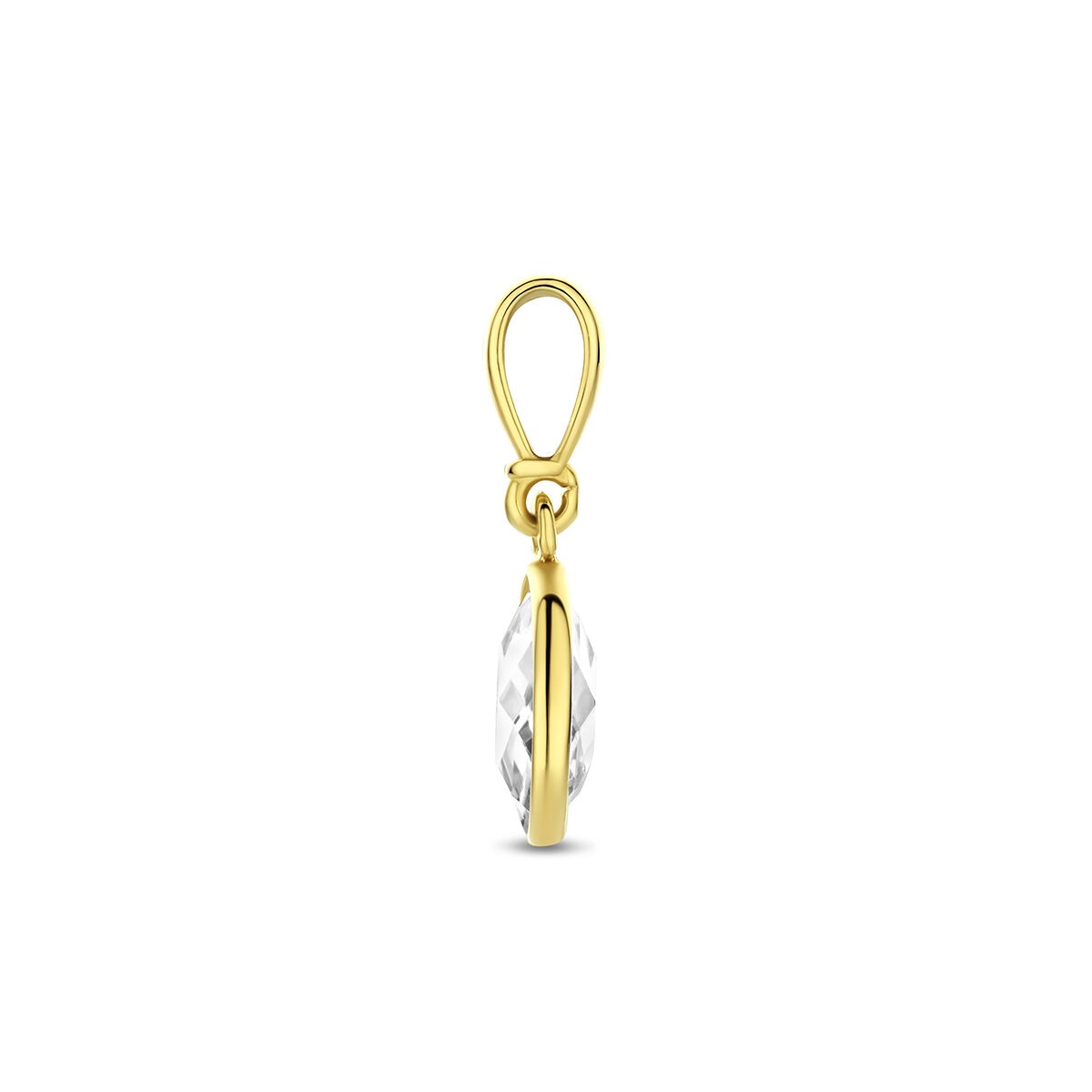 Ciondolo in oro giallo 9k con zircone ovale