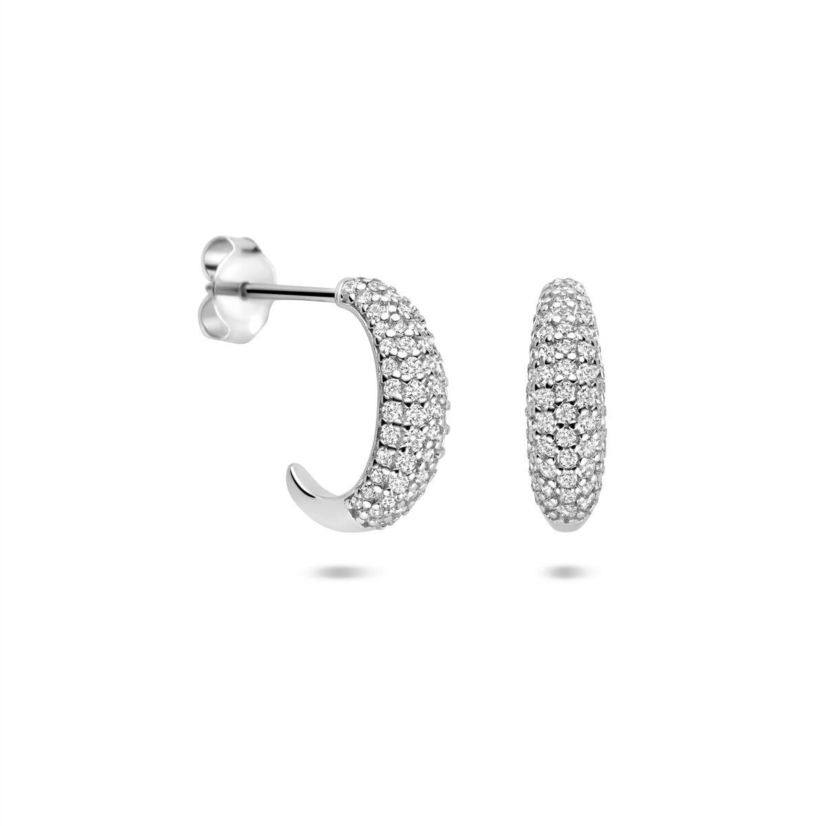 Orecchini a perno in argento con zirconia 14 mm