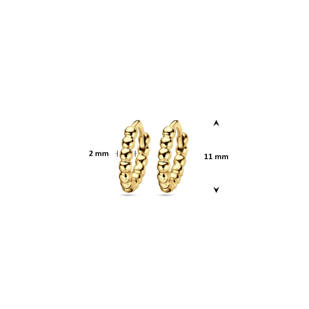 Orecchini a cerchio in argento dorato con finitura lucida – accento color oro
