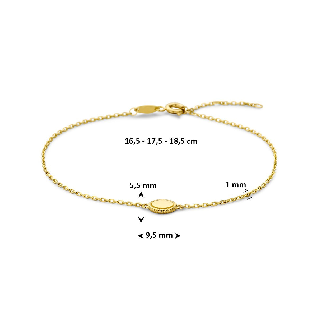Bracciale in oro giallo 14k con ciondolo – fine maglia ad ancora