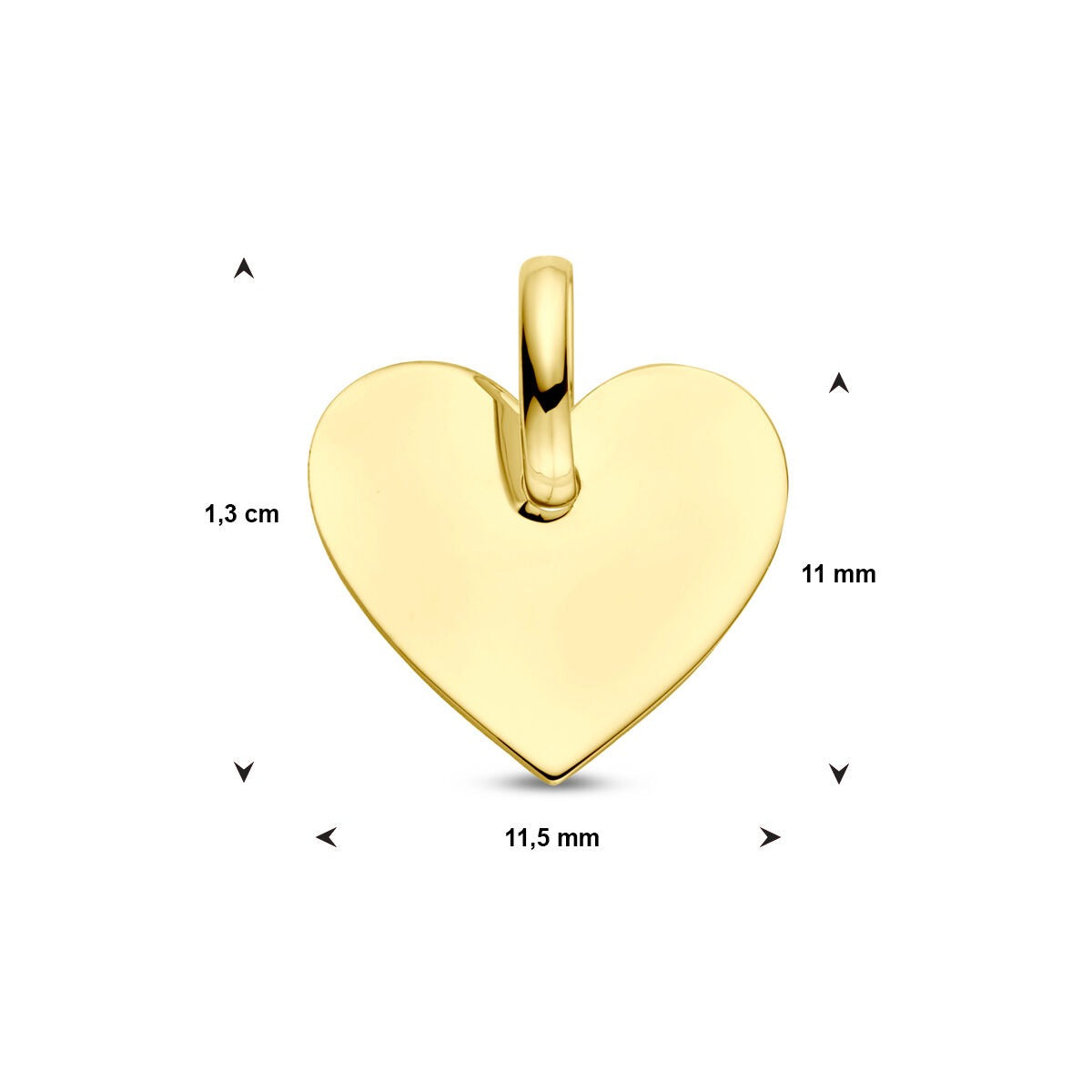 Ciondolo incisione a forma di cuore in oro giallo 9k