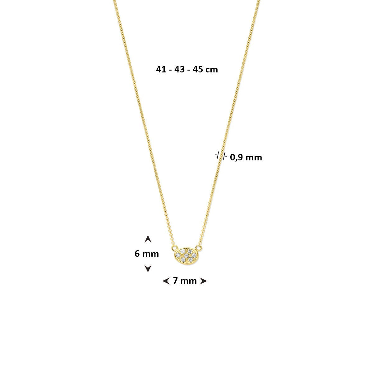 Collana in oro giallo 14k con diamante – scintillio raffinato in design senza tempo