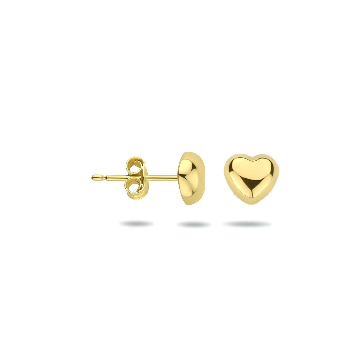 Orecchini a bottone in oro giallo 9k Cuoricino 5.5 mm