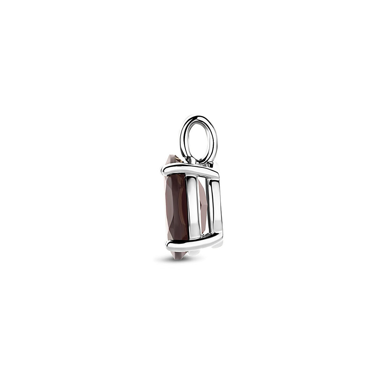 Ciondolo in argento con granato – argento 925 rodiato, 14 x 8 mm