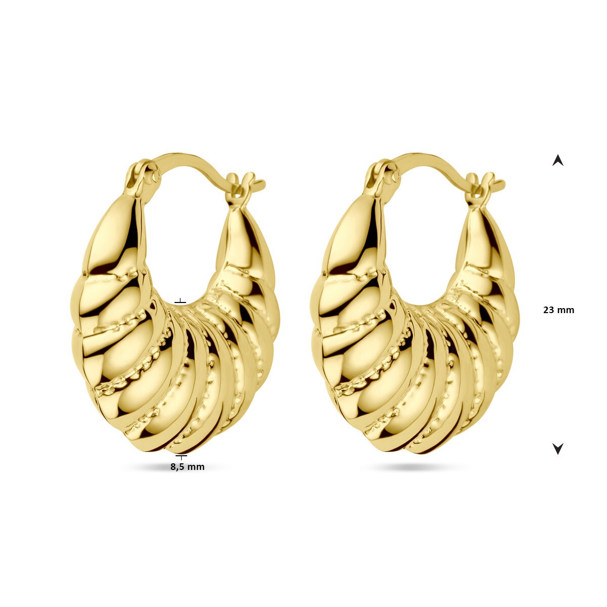 Orecchini a cerchio in argento placcato oro – 23x8,5 mm