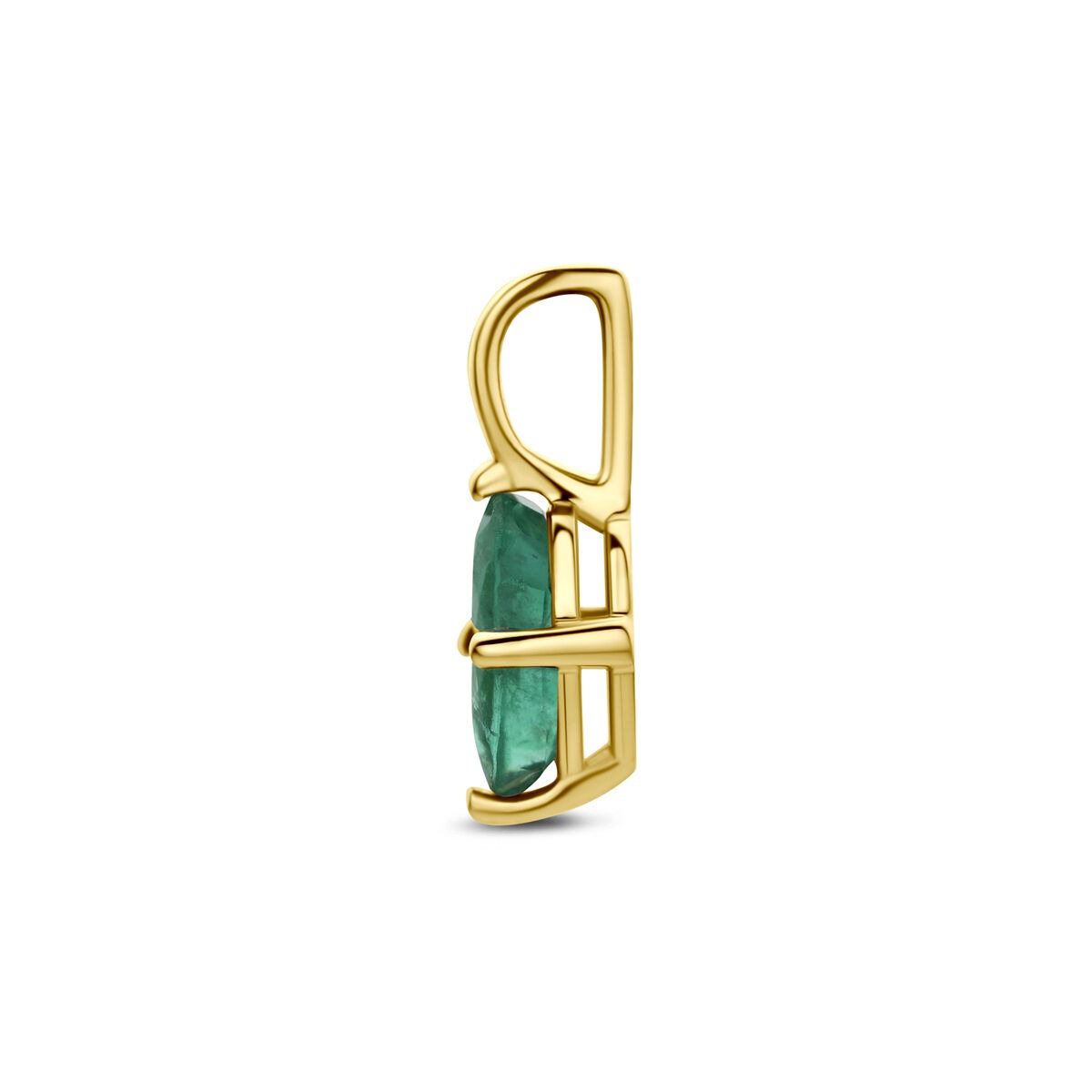 Ciondolo in oro giallo 14k con smeraldo