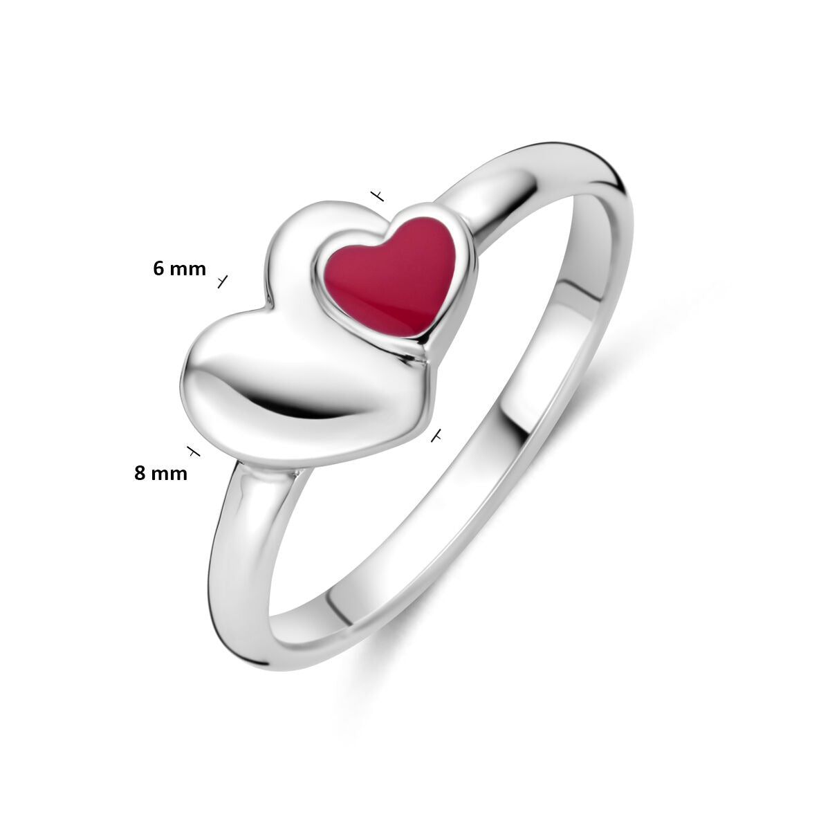 Anello da bambina in argento con cuoricino – argento 925 rodiato
