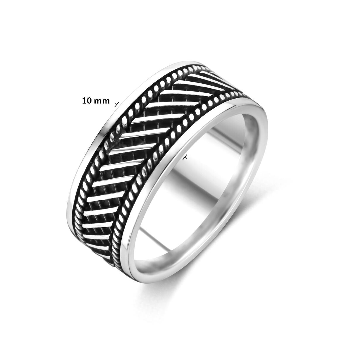 Anello da uomo in argento ossidato – largo 10mm