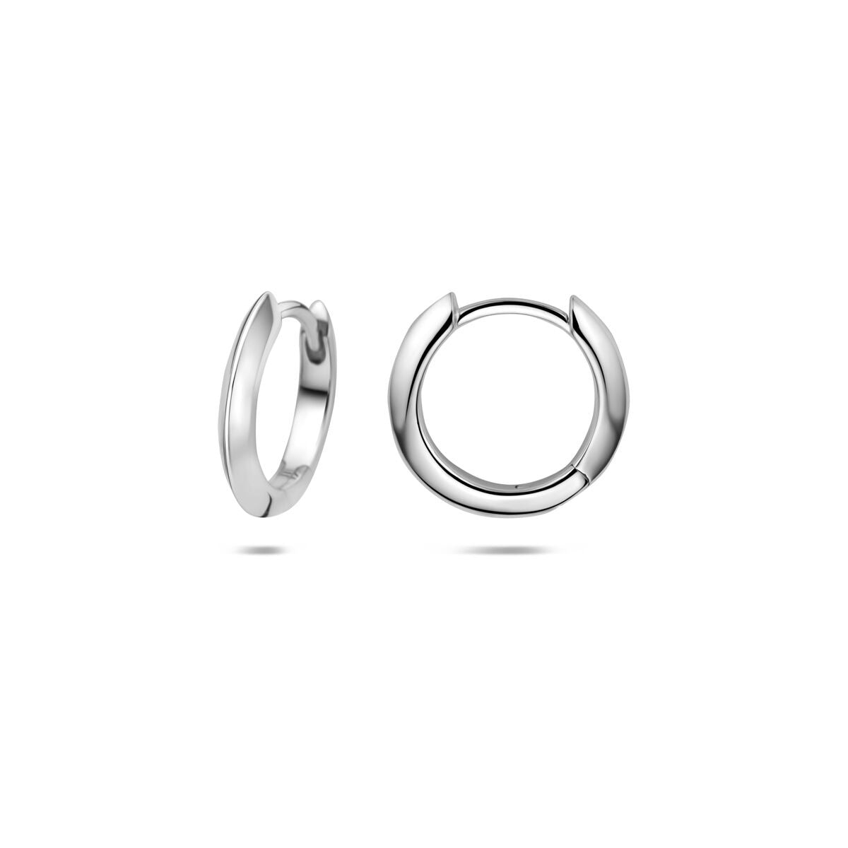 Orecchini a cerchio in argento 925 rodiato 13 x 2 mm