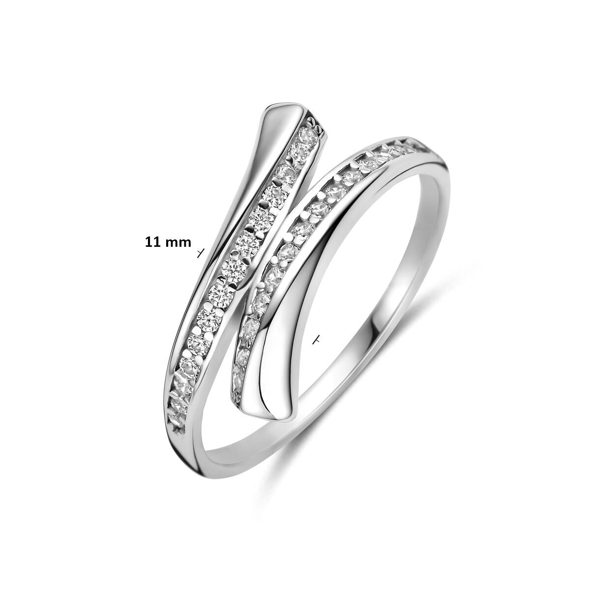 Anello in argento 925 rodiato con zirconia