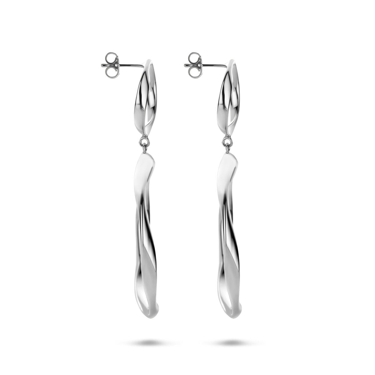 Orecchini pendenti in argento rodiato – lunghezza elegante e lucentezza raffinata 66 mm