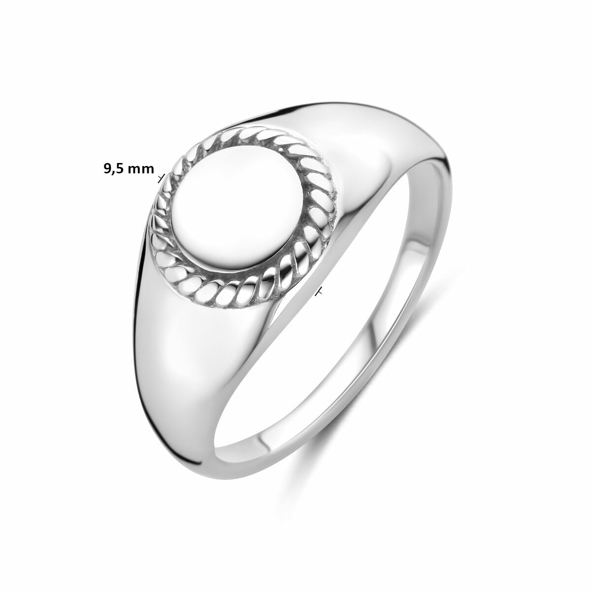 Anello sigillo da donna in argento – argento 925 rodiato