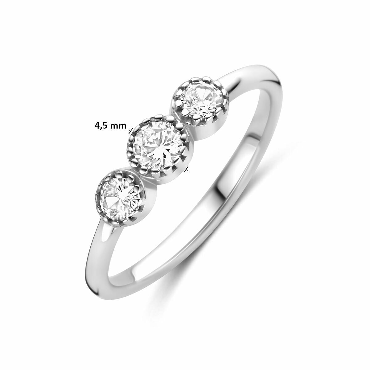 Anello da donna in argento con zircone – argento 925 rodiato