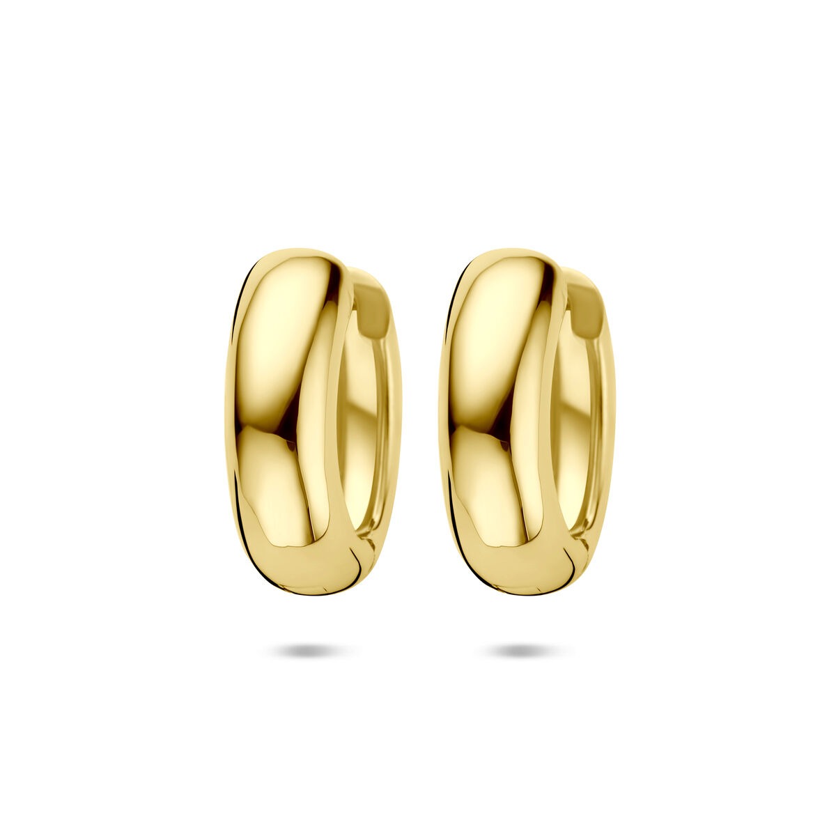 Vergulde zilveren klapoorringen voor dames, 20 x 17 mm, met een glanzende afwerking.