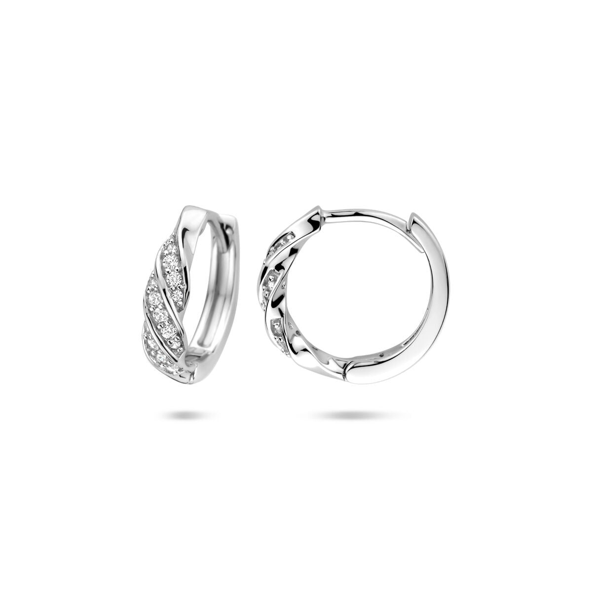 Creole in argento 925 rodiato con zirconia
