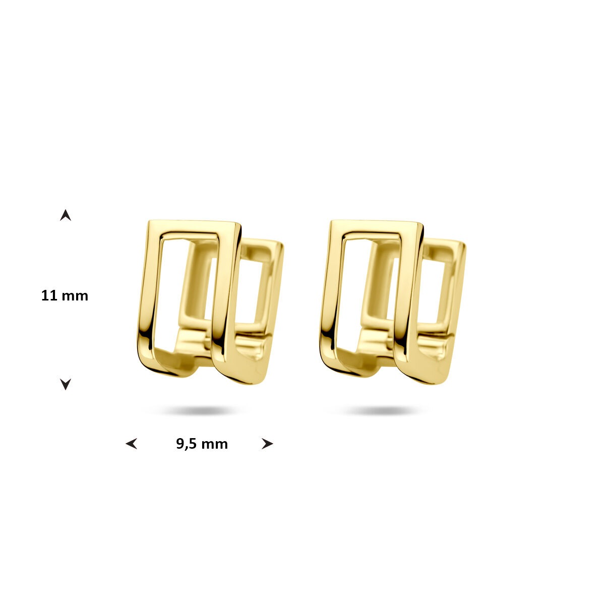 orecchini a cerchio 11 mm 1 micron argento placcato (oro giallo)
