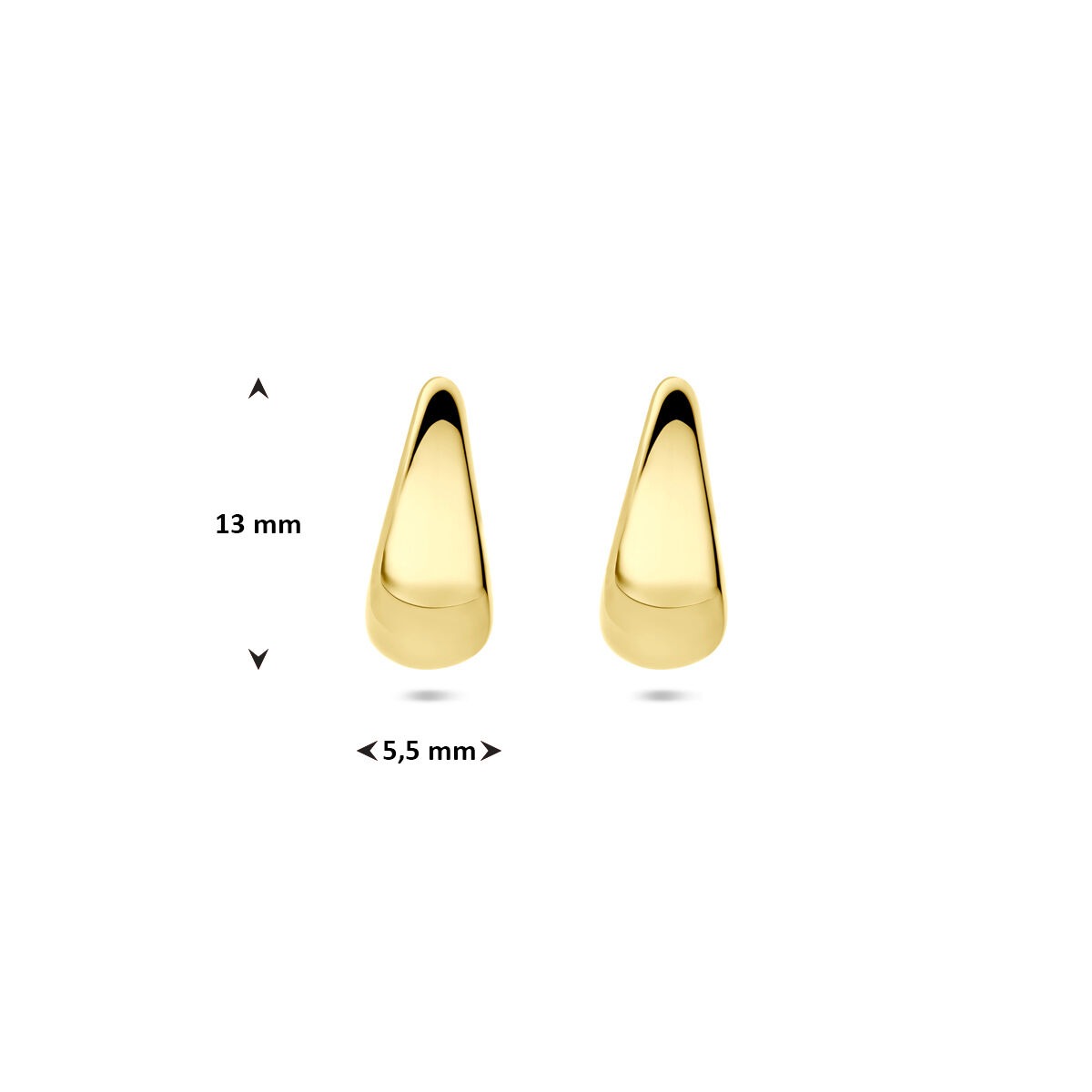 Orecchini da donna in oro giallo 14k – a forma di goccia 13 mm