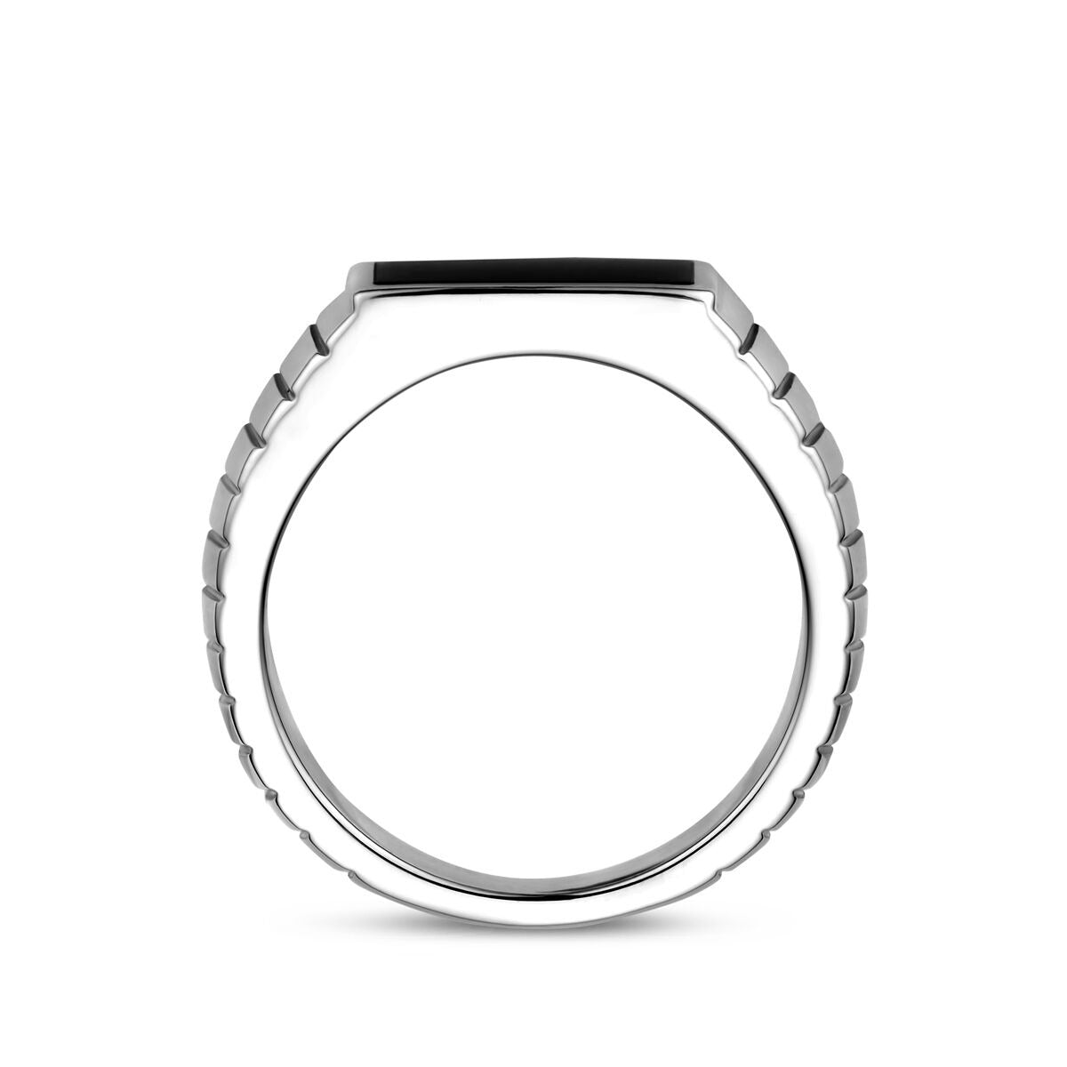 Anello sigillo da uomo in argento con onice – larghezza 10,5 mm